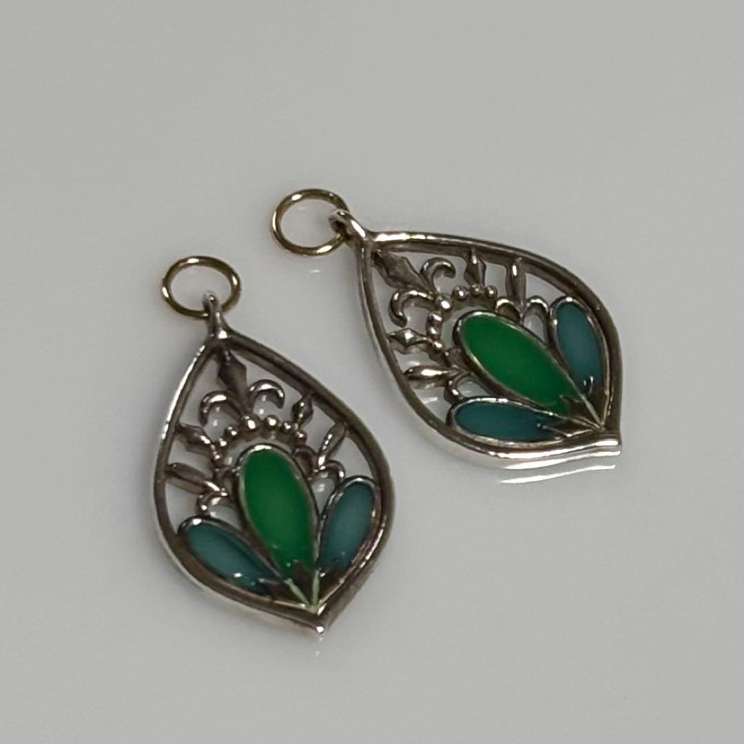 アガットSV グリーン ピアスチャーム