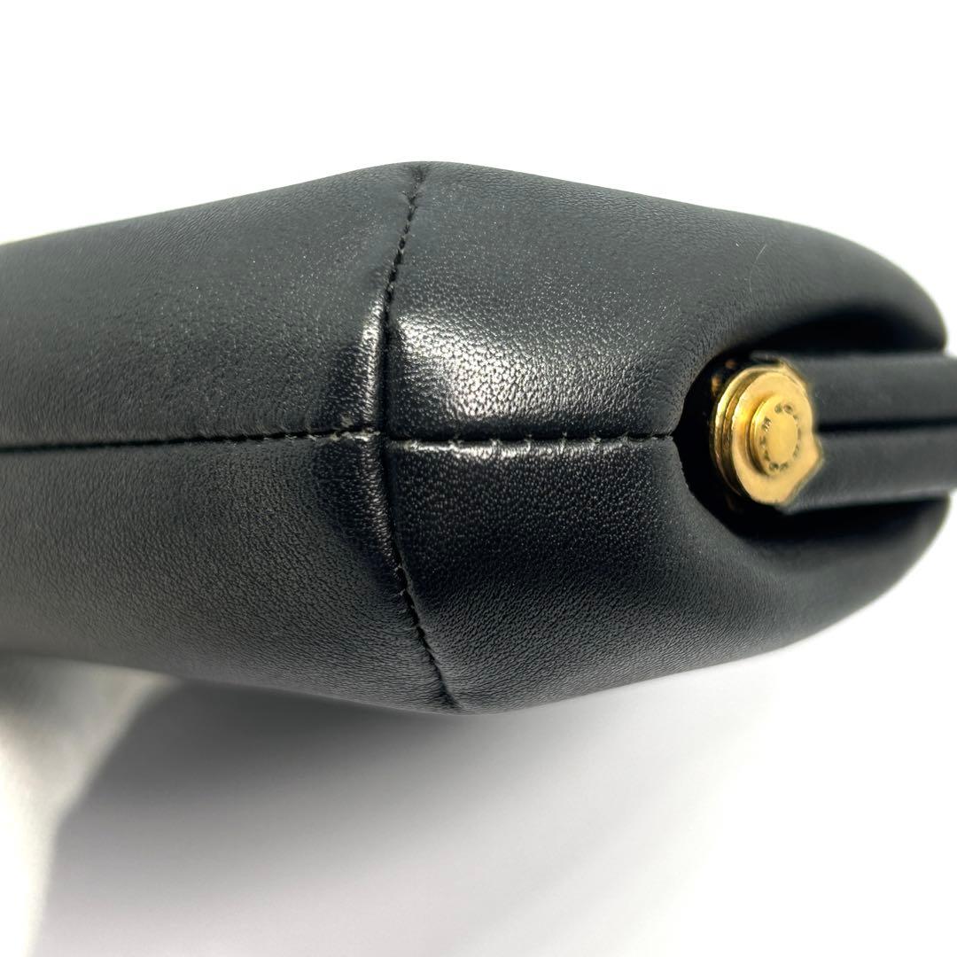 COACH レザー キスロック がま口 ケース 財布 黒 68326