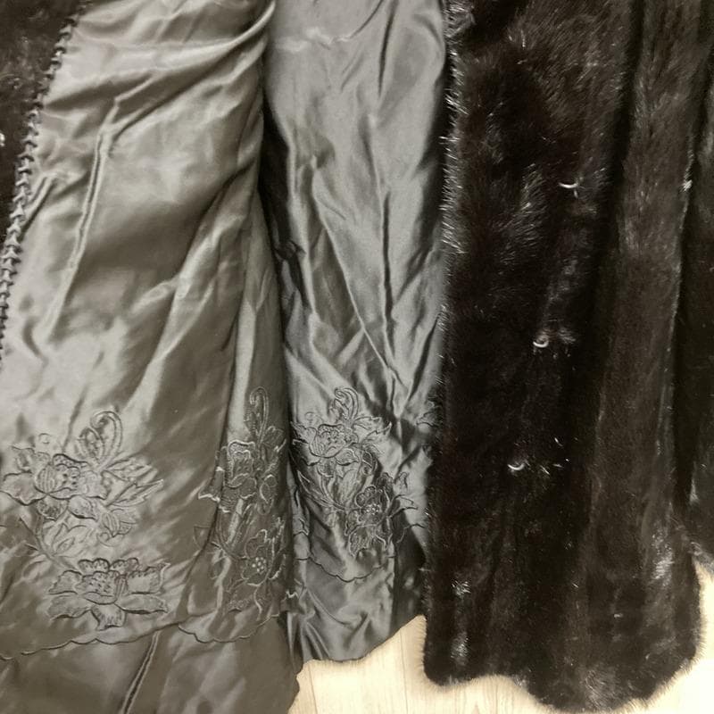 【最高級】大きいサイズ SAGA MINK ミンクファー 毛皮 コート 花柄刺繍