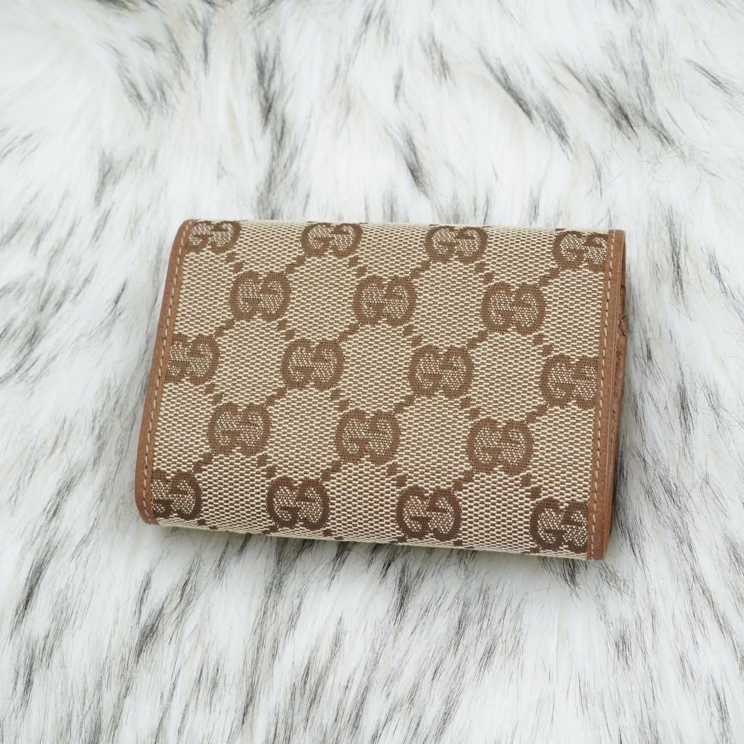 ほぼ未使用品　GUCCI グッチ　名刺入れ　カードケース　GG柄　シマライン