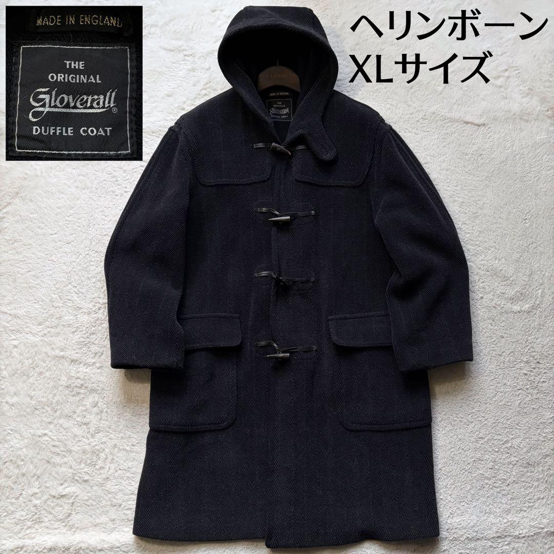 美品✨グローバーオール ダッフルコート キングストン ヘリンボーン グレー XL