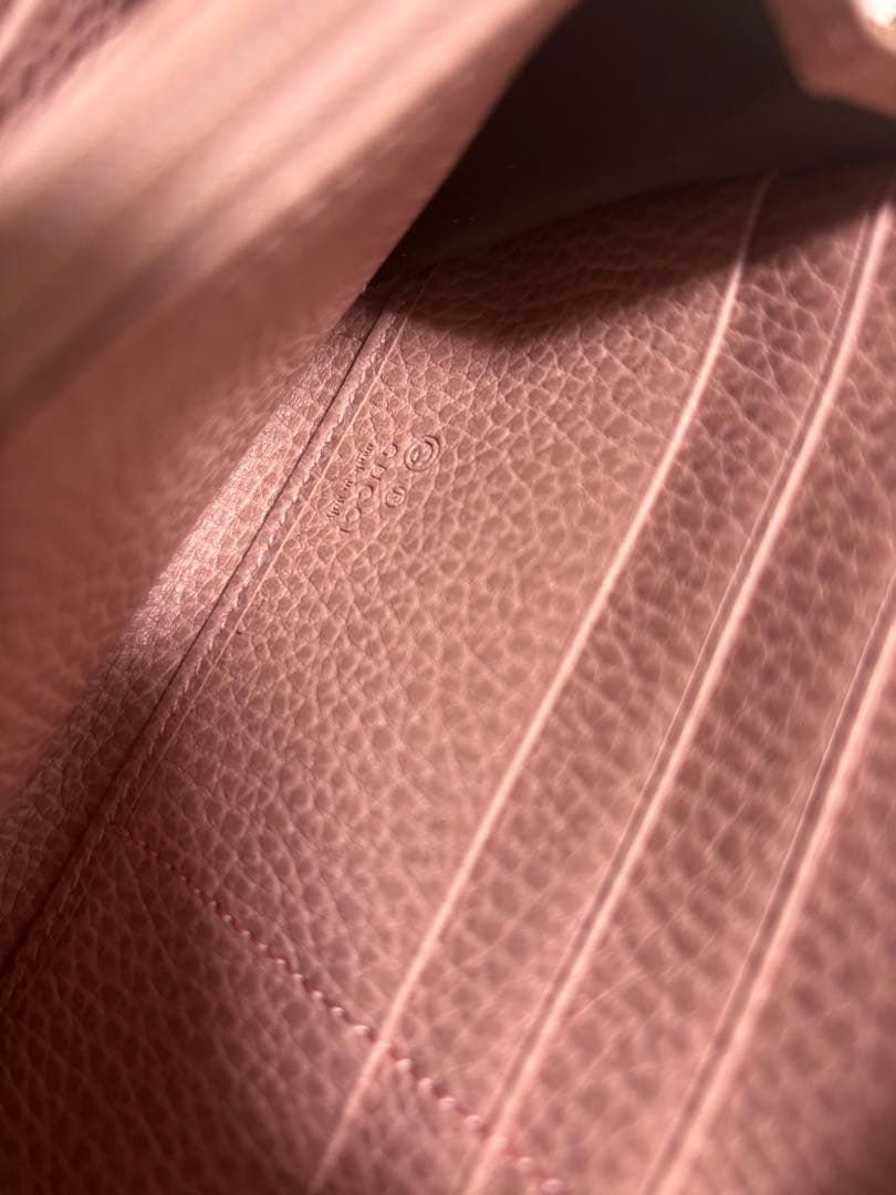 美品 GUCCI グッチ キャンバス 長財布 ピンク