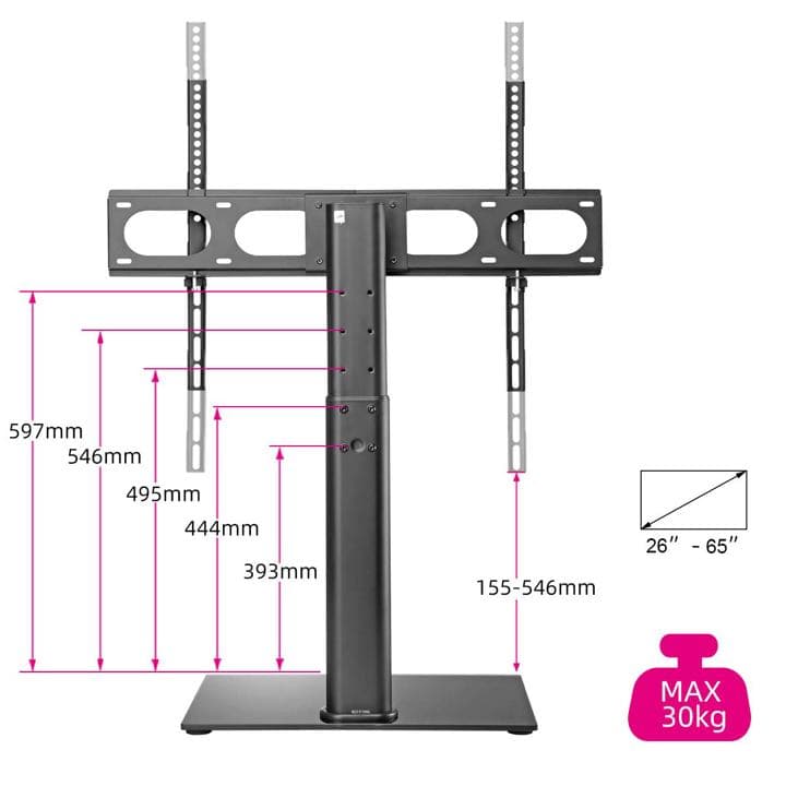 Suptek テレビスタンド ブラケット付き 26〜65インチ用