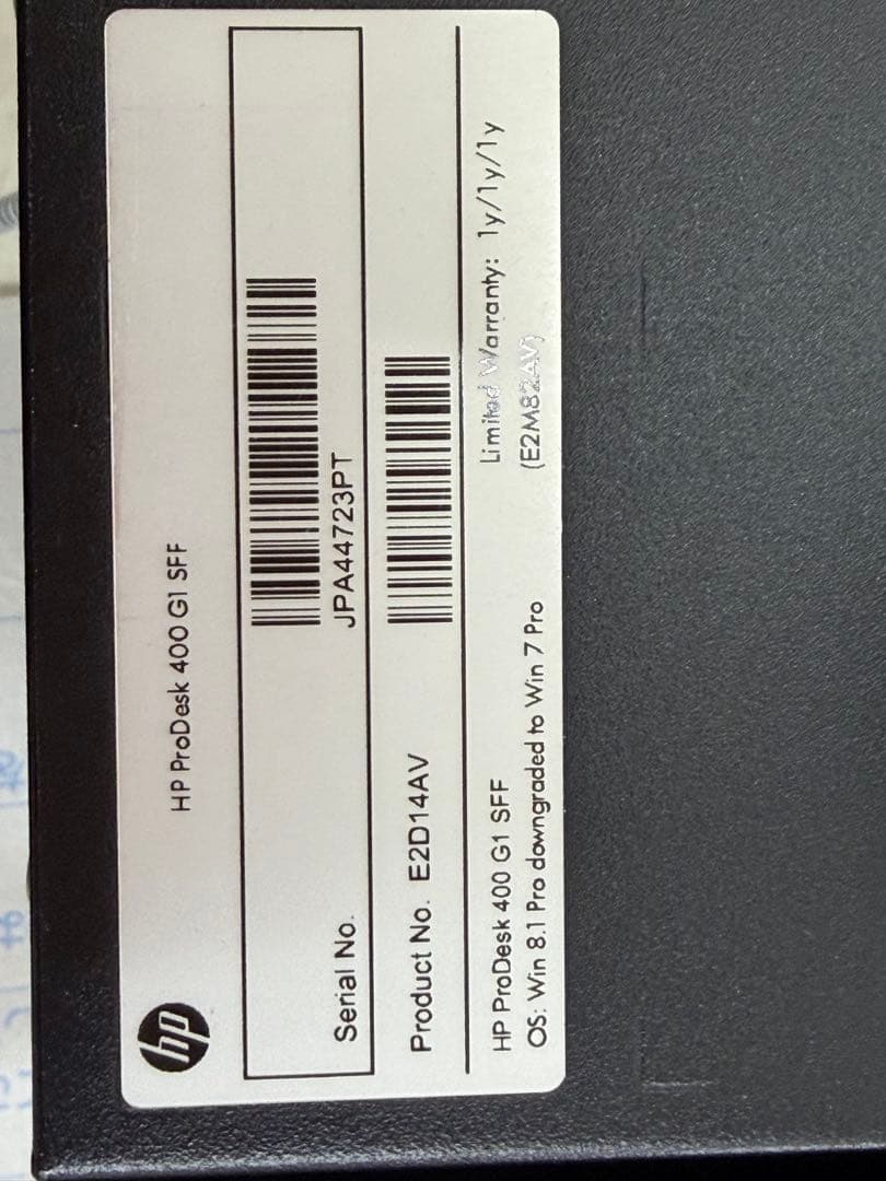 HP ProDesk 400 G1 SFF デスクトップPC 2セット