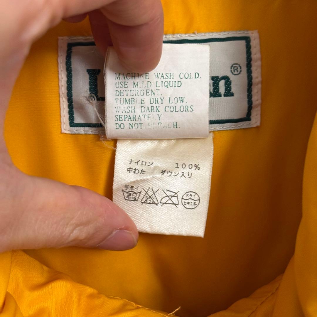 L.L.Bean エルエルビーン ダウンベスト XL(REG) イエロー