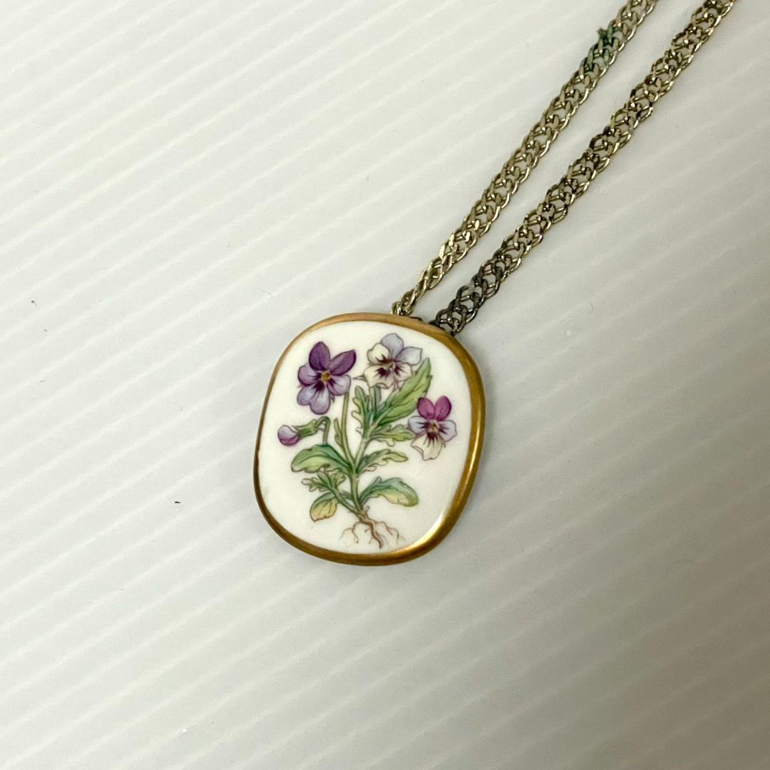 ロイヤルコペンハーゲン ネックレス パンジー ジョージジェンセン 磁器