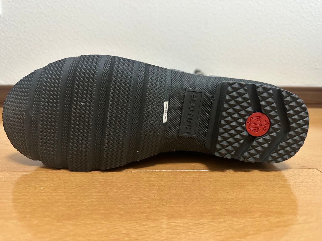 HUNTER ブラック レインブーツ バックル付き