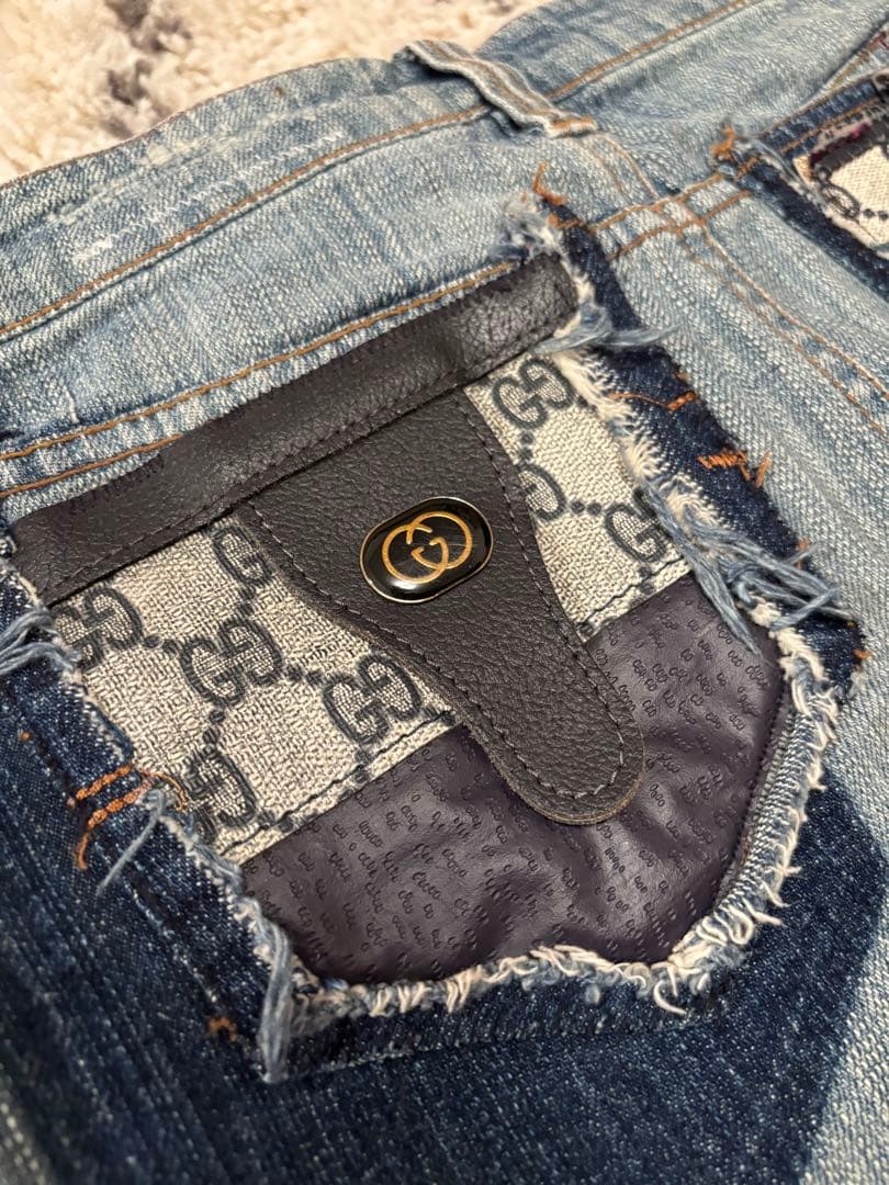 Gucci リメイクデニムミニスカート