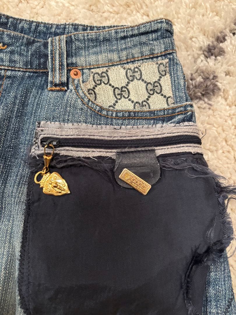Gucci リメイクデニムミニスカート