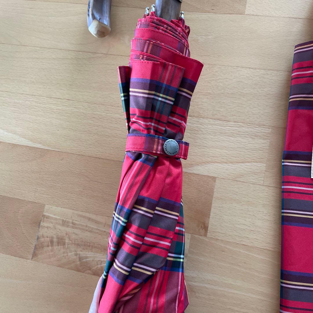 トラディショナルウェザーウェア折りたたみ傘晴雨兼用*タータンチェック