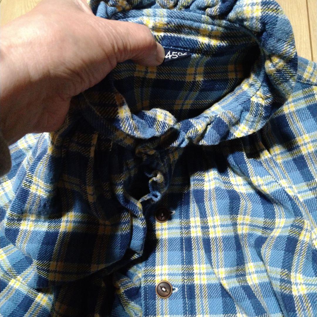 45R インドネルのタックフリルドレス/ブルーイエロー