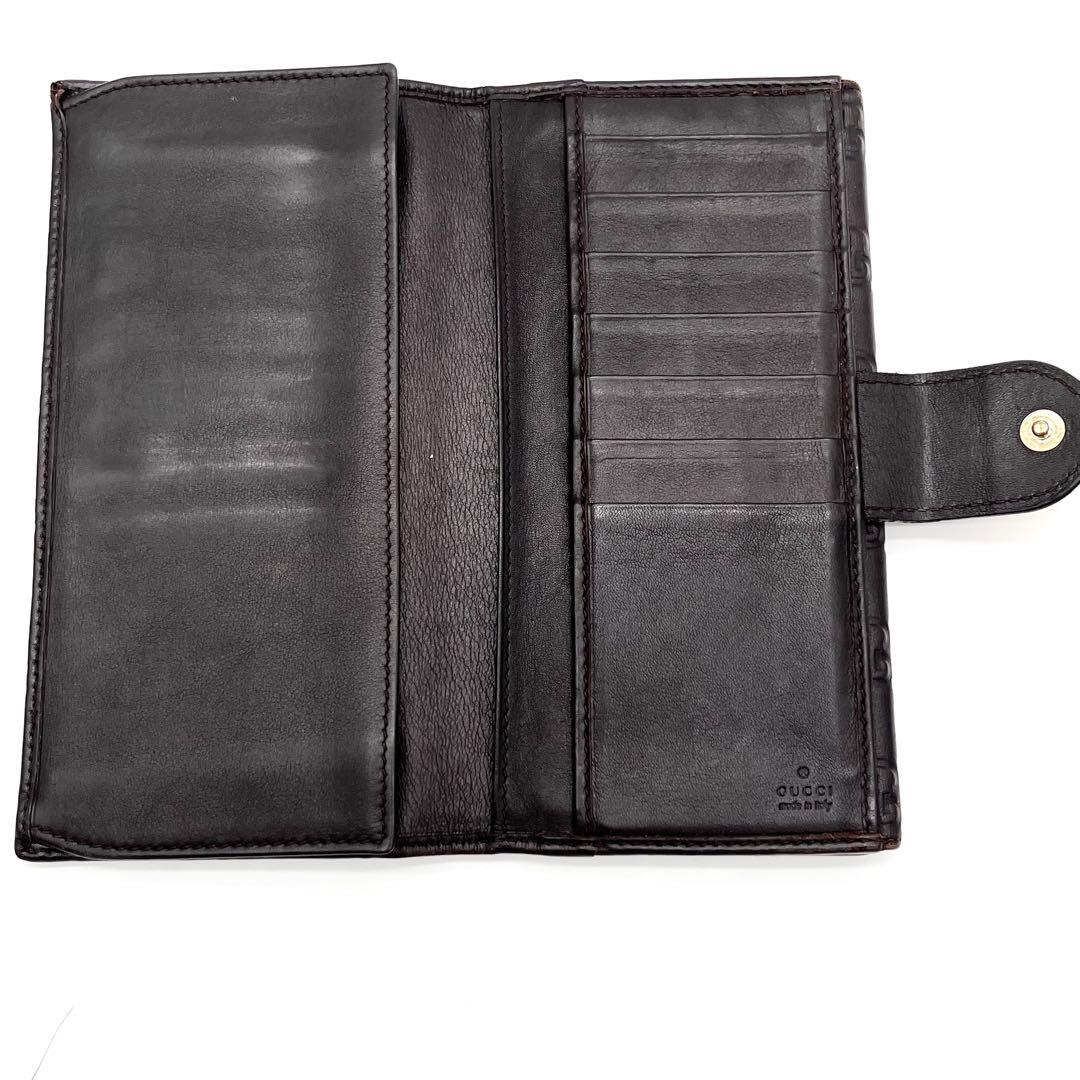 【美品】GUCCI ラブリーハート　グッチシマ　Wホック　ダークブラウン