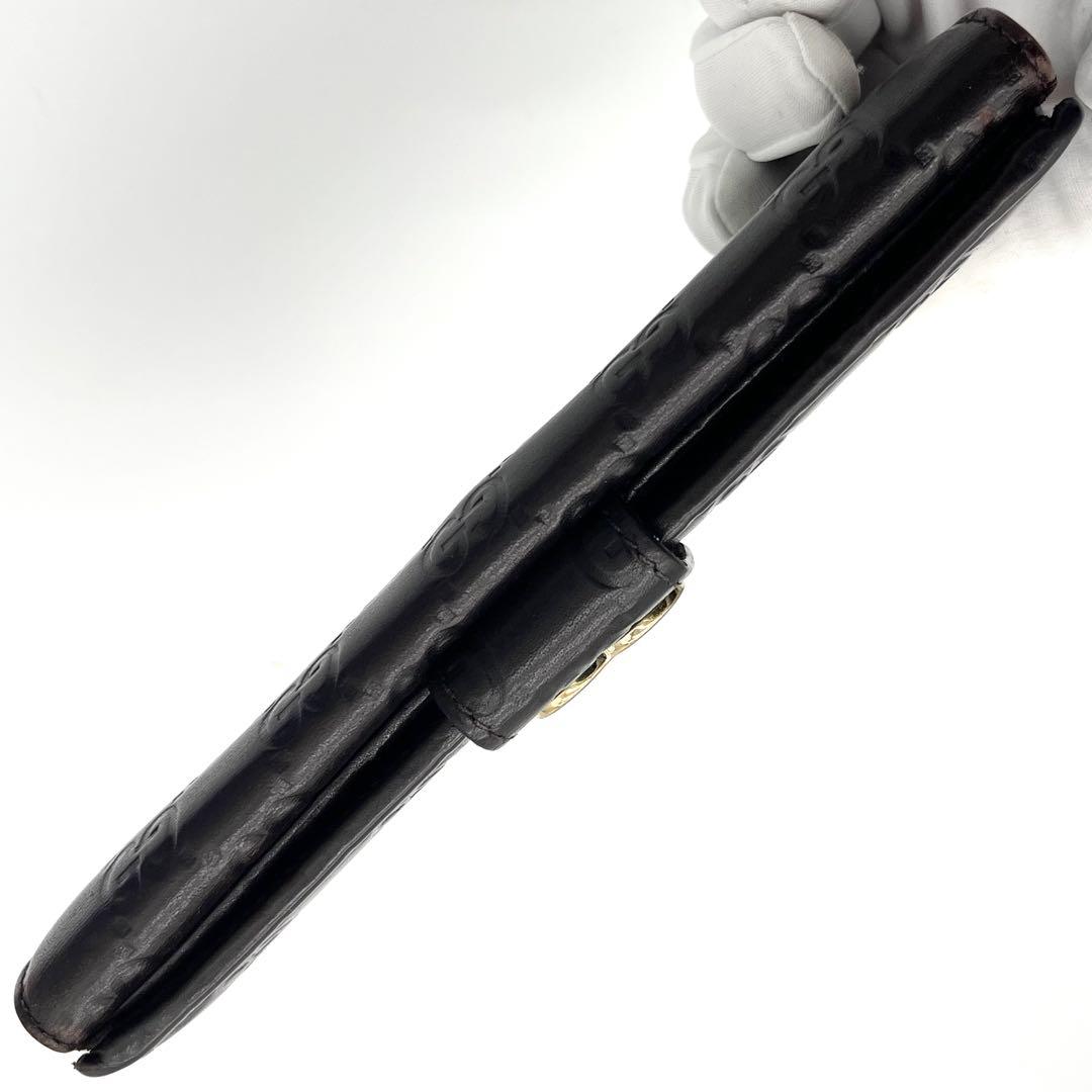 【美品】GUCCI ラブリーハート　グッチシマ　Wホック　ダークブラウン