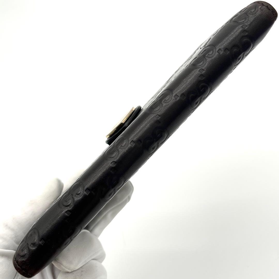 【美品】GUCCI ラブリーハート　グッチシマ　Wホック　ダークブラウン