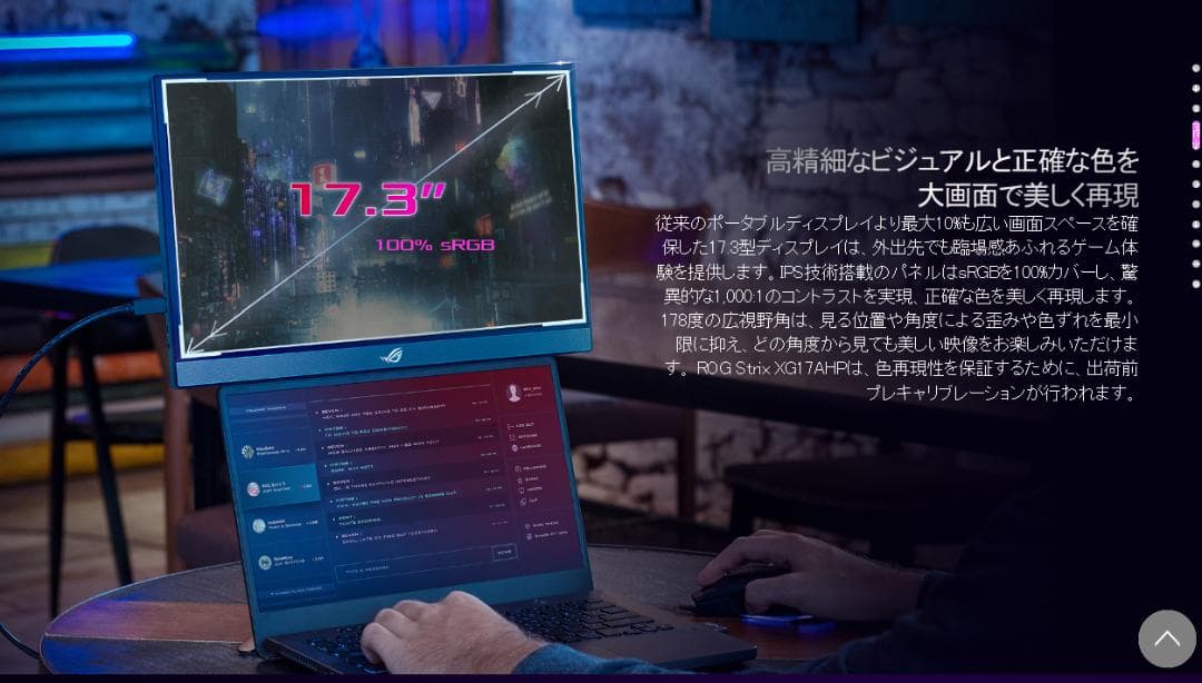 ASUS XG17AHPE Rog strix 17.3 ゲーミングモニター