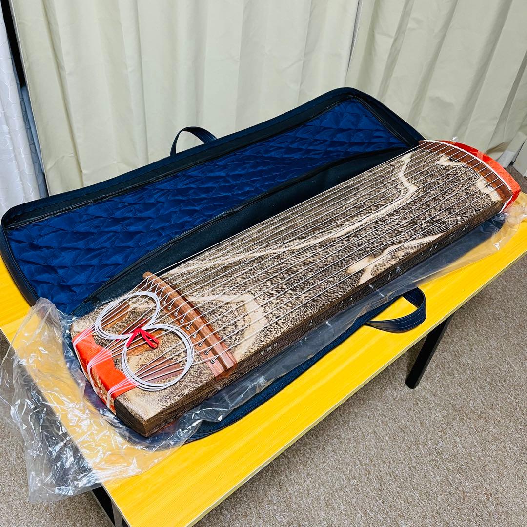 ゼンオン 全音 文化箏 ミニ短琴 短箏13弦ソフトケース付き　和楽器