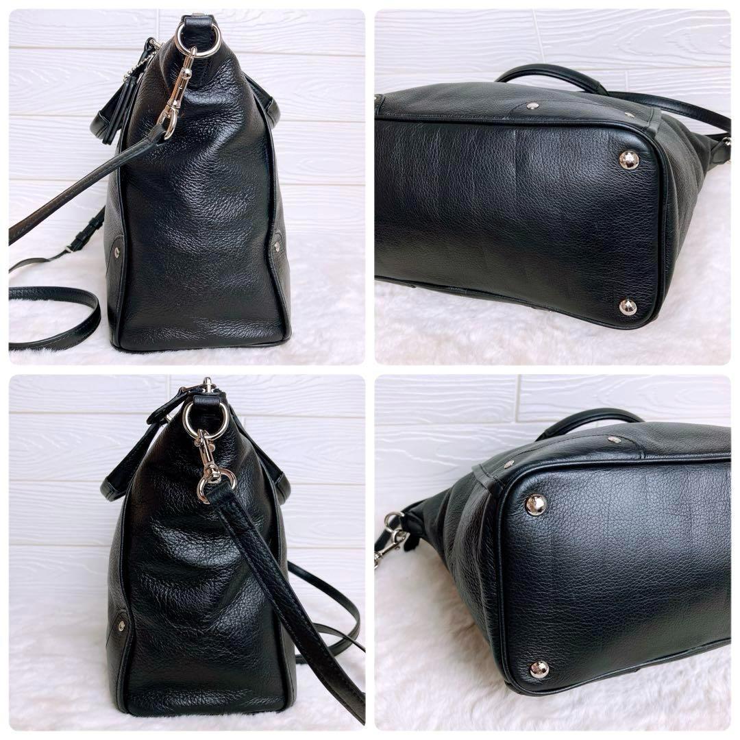 美品☆COACHコーチ 2wayショルダーバッグ ブラック レザー 大容量A4