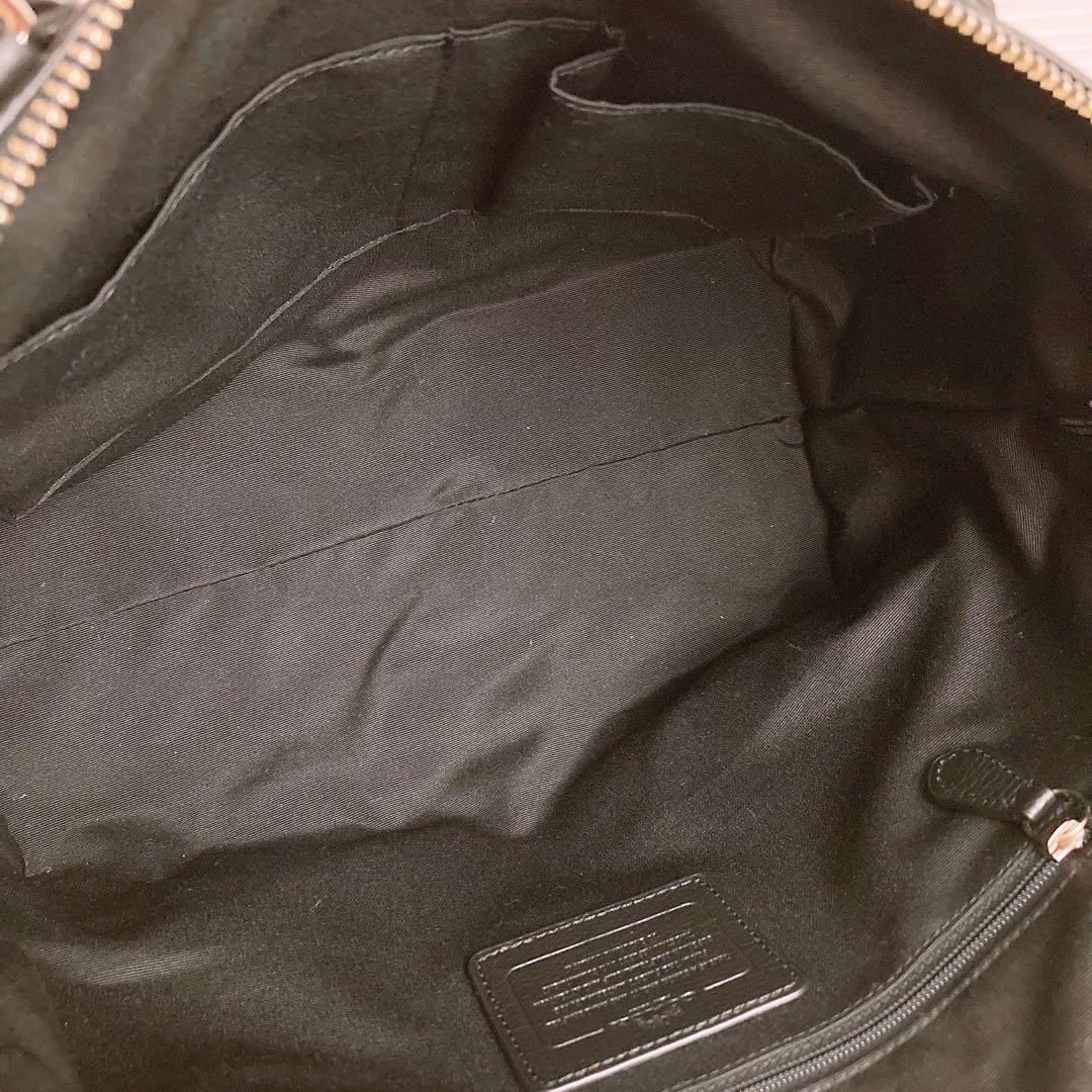 美品☆COACHコーチ 2wayショルダーバッグ ブラック レザー 大容量A4