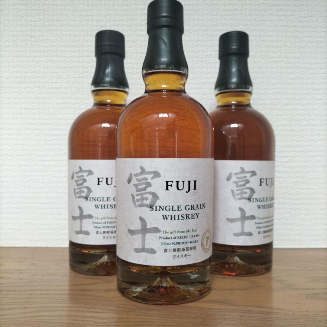 富士シングルグレインウイスキー白ラベル(旧ボトル)700ml　終売品3本セット