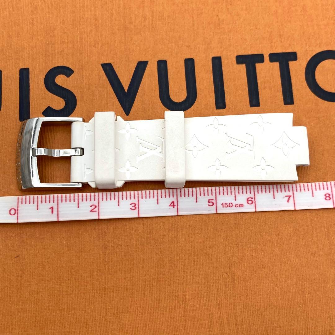 美品 ルイヴィトン タンブール ベルト モノグラム ワンタッチ ホライゾン 白