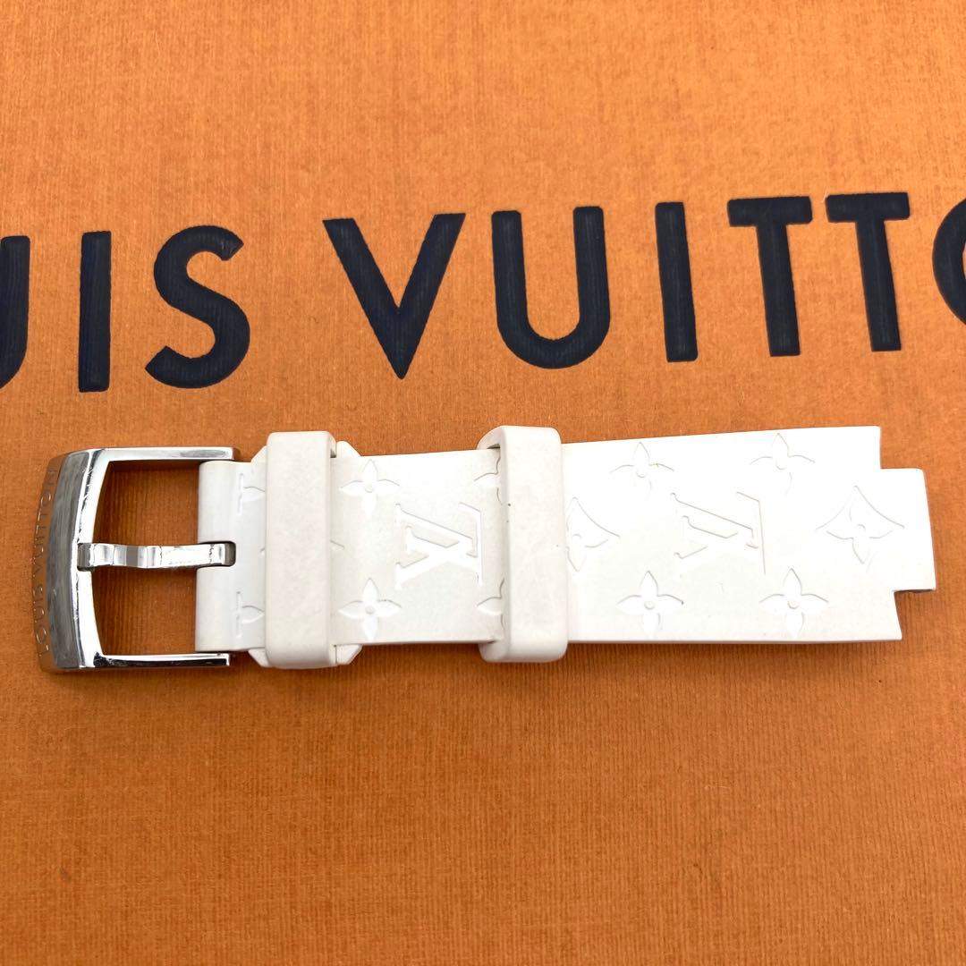 美品 ルイヴィトン タンブール ベルト モノグラム ワンタッチ ホライゾン 白