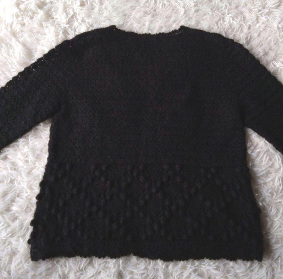 美品　PINK HOUSE モヘア混　花モチーフ 長袖カーディガン