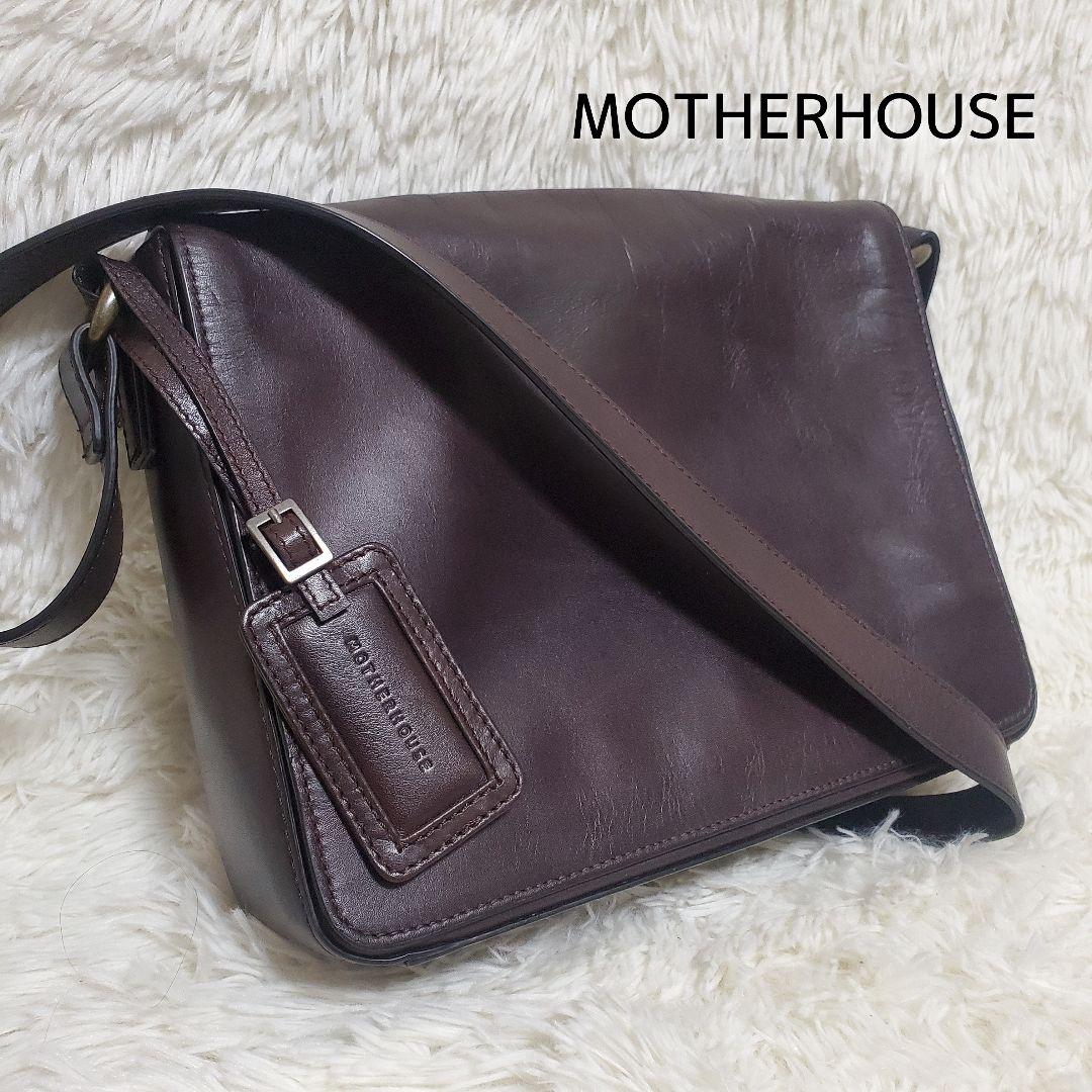 MOTHERHOUSE 牛革 ショルダーバッグ アンティーク ブラウン