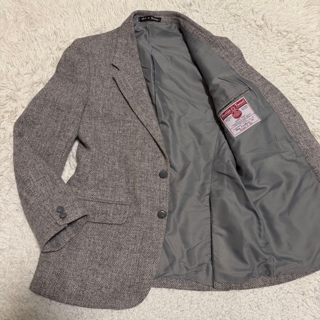 希少　ハリスツイード　Dunn & Co テーラードヘリンボーン　くるみボタン
