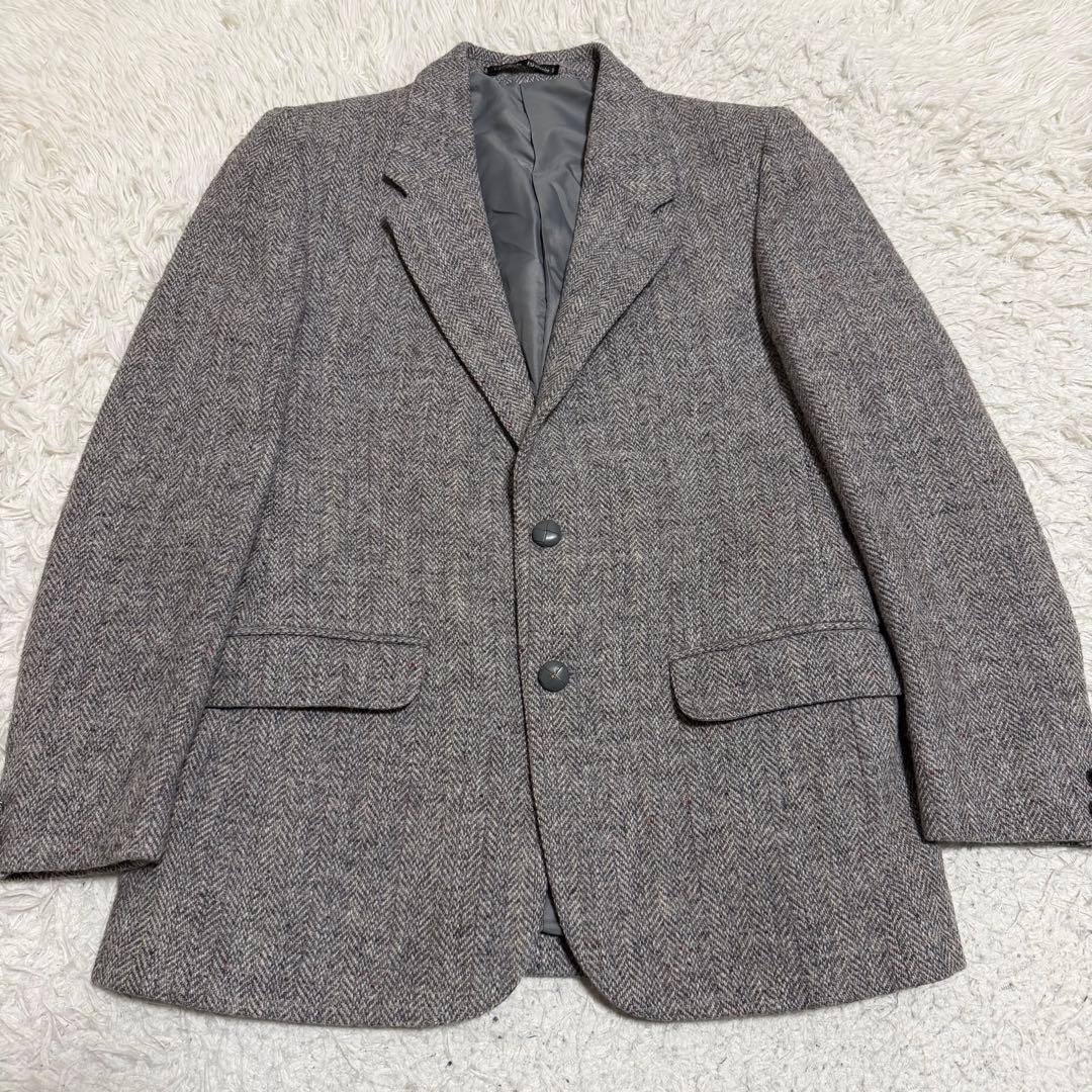 希少　ハリスツイード　Dunn & Co テーラードヘリンボーン　くるみボタン
