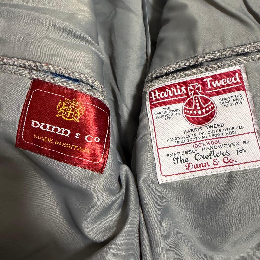 希少　ハリスツイード　Dunn & Co テーラードヘリンボーン　くるみボタン
