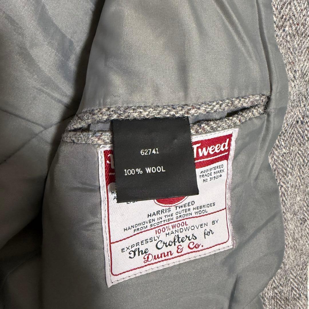 希少　ハリスツイード　Dunn & Co テーラードヘリンボーン　くるみボタン