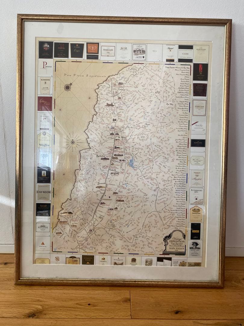 ナパバレー ワイナリー 地図額付き