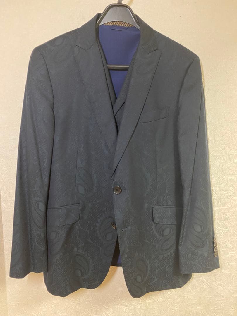 ETRO 2点セット ジャケット+ベスト ペイズリー 50 裏地シルクイタリア製