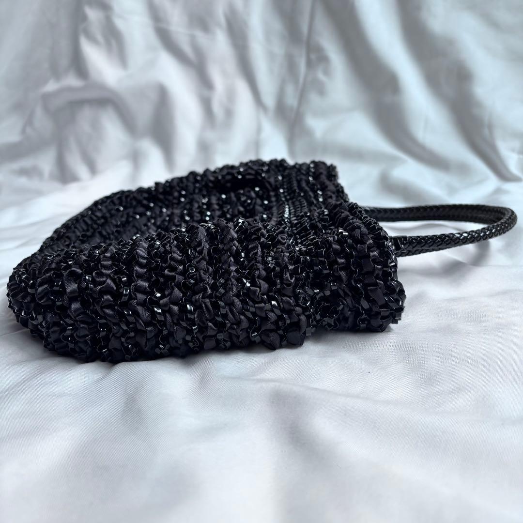 【美品】✨アンテプリマ ワイヤーバッグ　ブラック　リボン