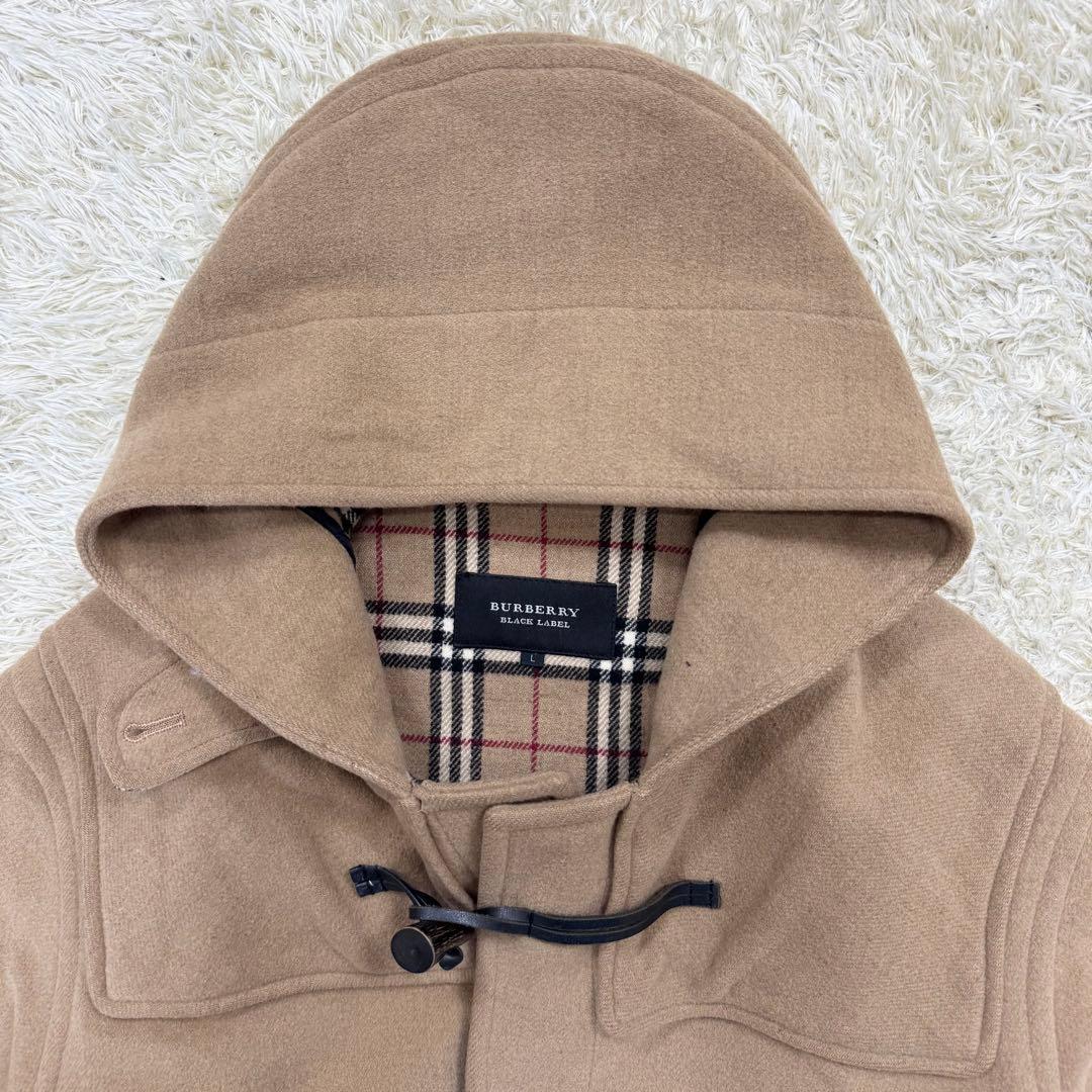 バーバリーブラックレーベル　ダッフルコート　ノバチェック　ウール　Lサイズ