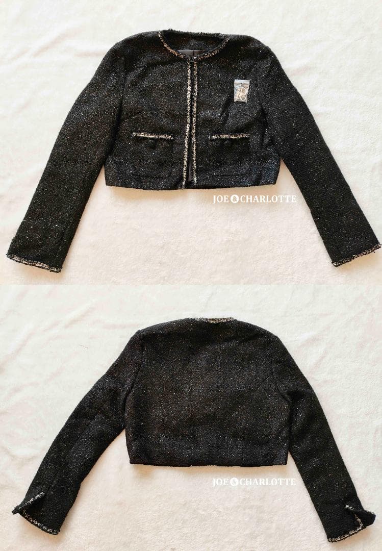 ダーリッチ darich スパンコールツイードジャケット BLK ブラック