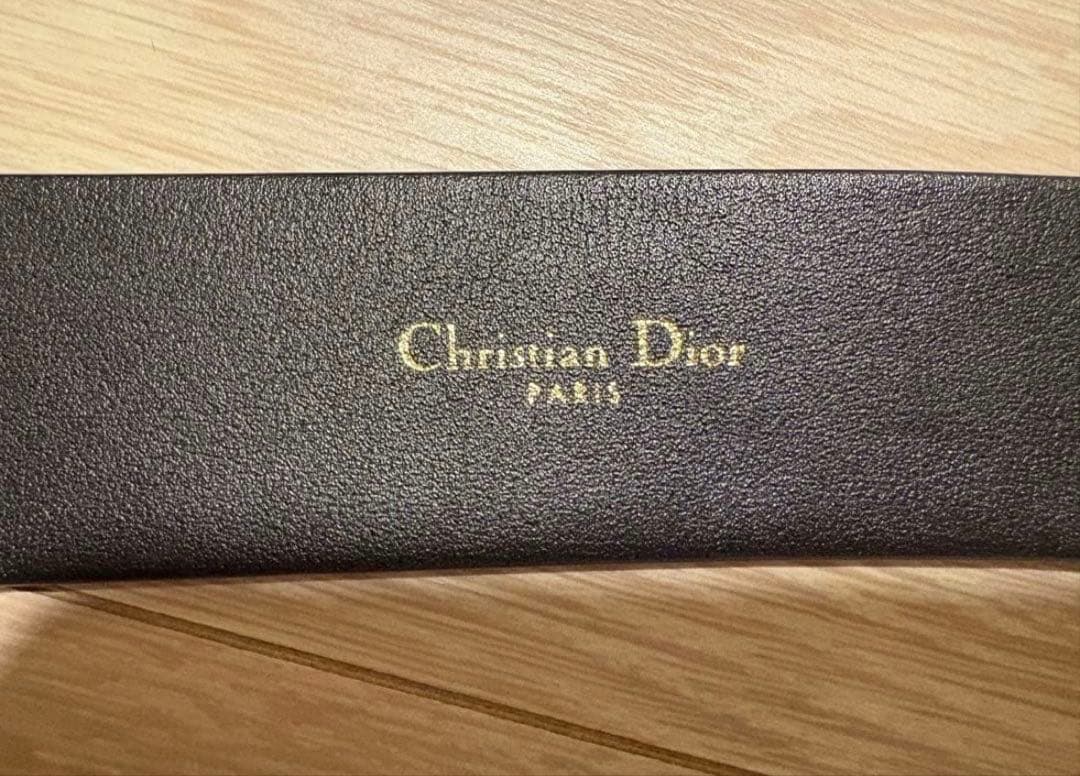 Dior ブラック レザーベルト ゴールドバックル