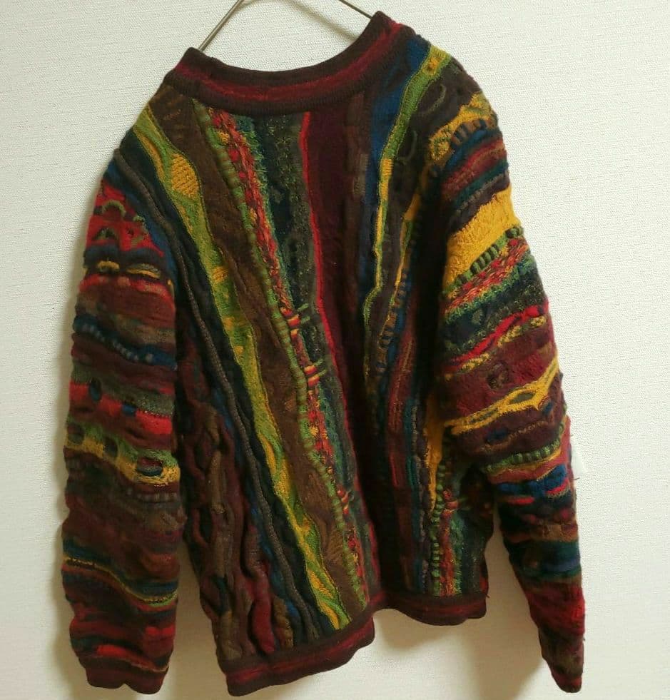 クージー 立体 編込み 3Dニット セーター 総柄 COOGI L