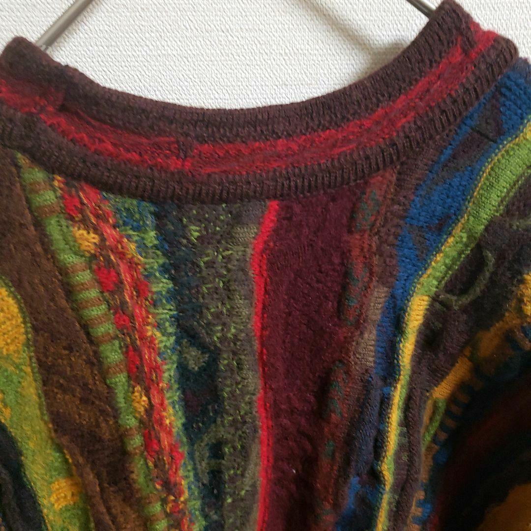 クージー 立体 編込み 3Dニット セーター 総柄 COOGI L