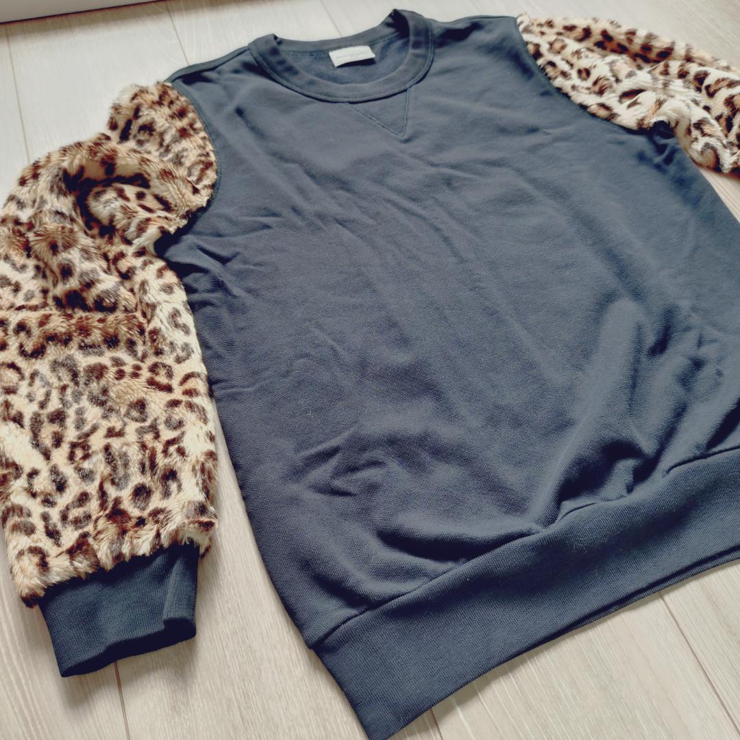 DRIES VAN NOTEN　ネイビー　レオパードファースウェット ヒョウ柄