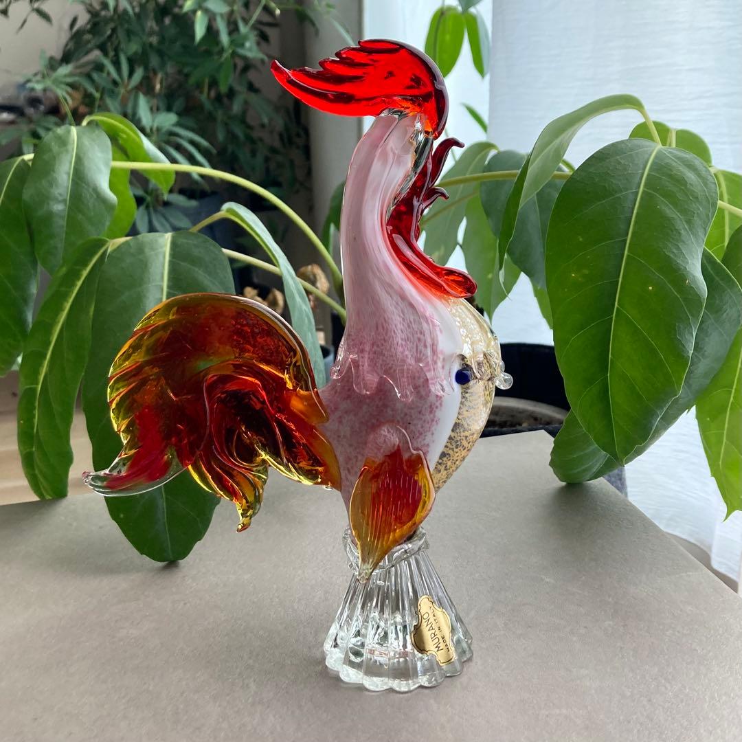 ムラノグラス　鶏　にわとり　MURANO ムラーノ　ヴェネツィア　ガラス細工