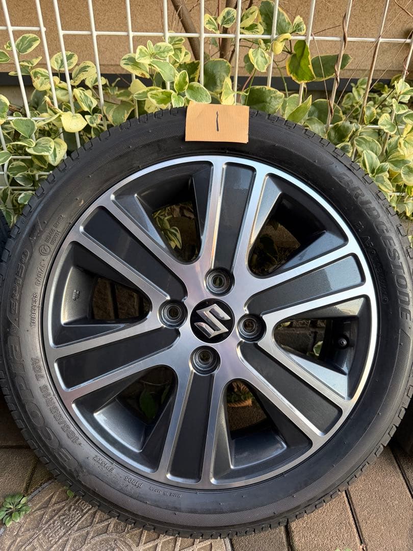 みつひろワゴンRスティングレー純正15インチ夏タイヤホイールセット