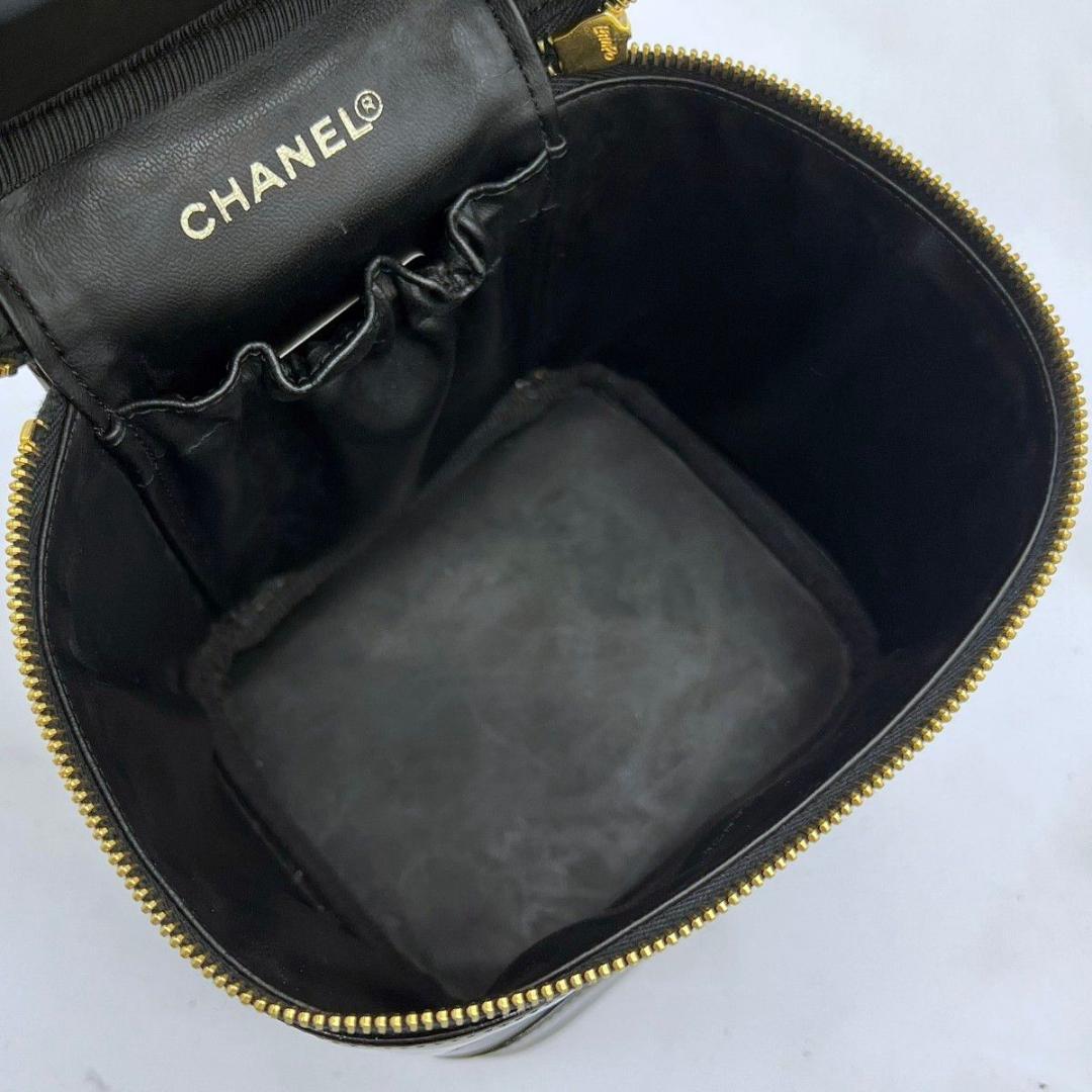 【カード袋付】 シャネル バニティ デカココ ココチャーム ブラック パテント