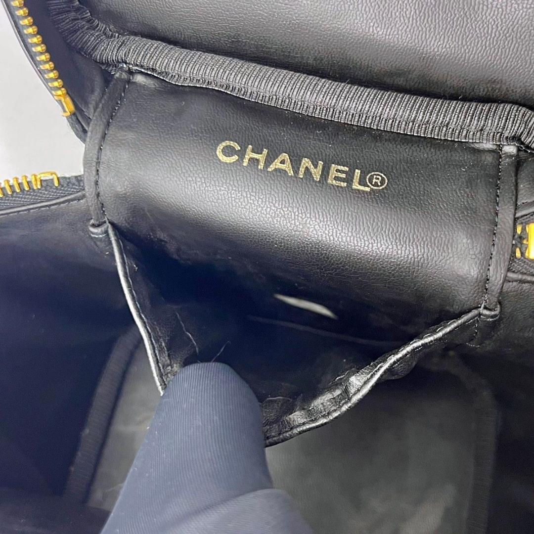 【カード袋付】 シャネル バニティ デカココ ココチャーム ブラック パテント