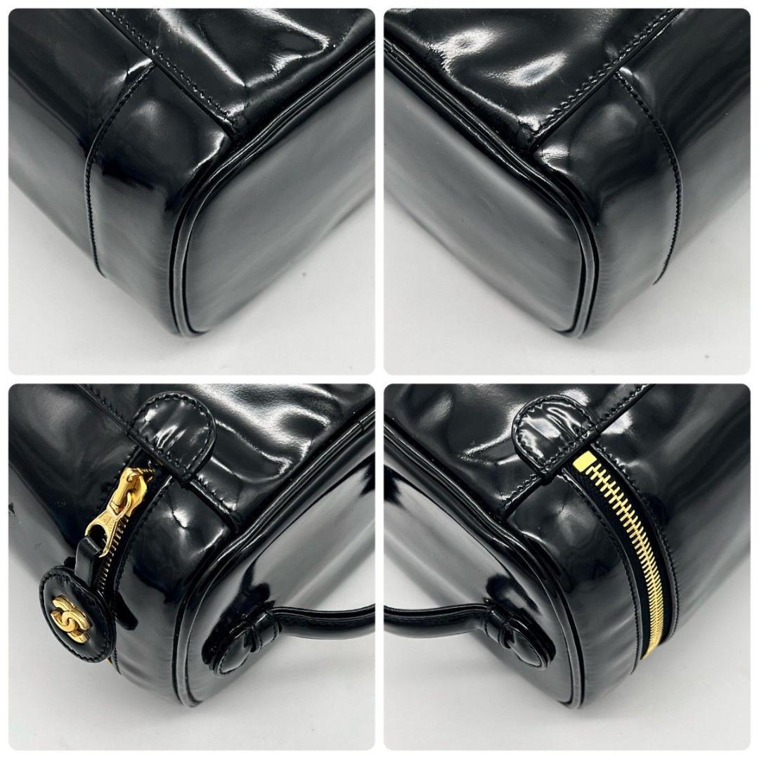 【カード袋付】 シャネル バニティ デカココ ココチャーム ブラック パテント