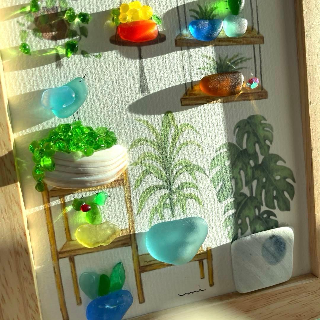 3点モリゾウ様♡ シーグラスアート