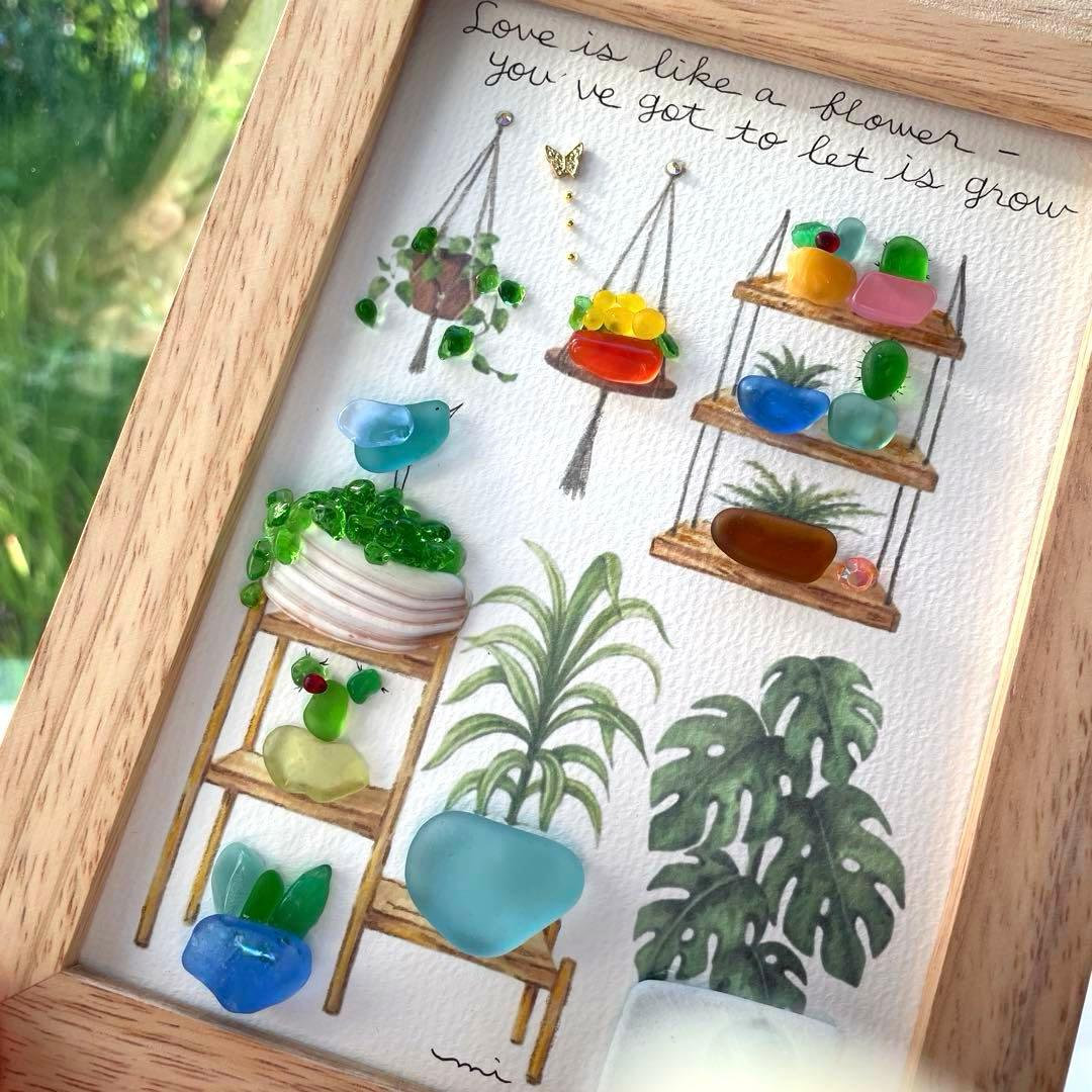 3点モリゾウ様♡ シーグラスアート