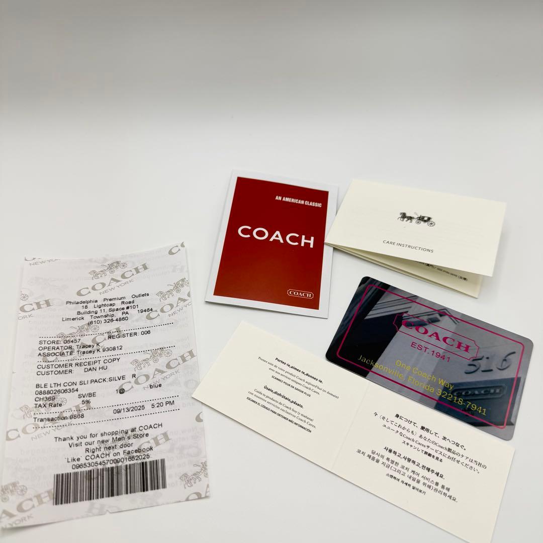 コーチ 長財布 シグネチャー COACH 財布 ブルー CH369 【未使用】