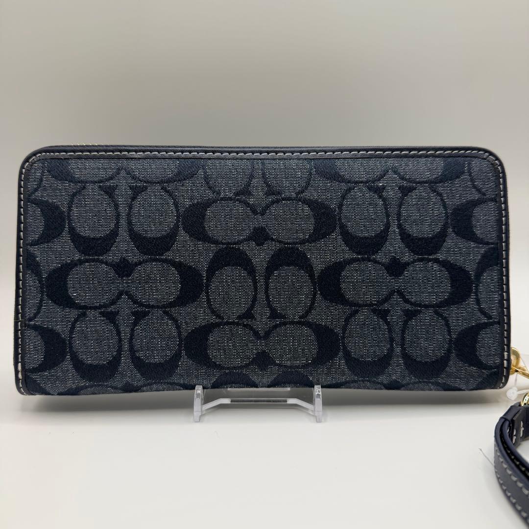 コーチ 長財布 シグネチャー COACH 財布 ブルー CH369 【未使用】