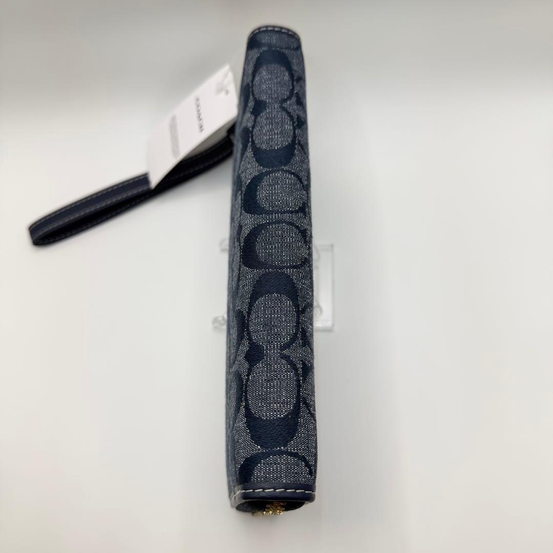 コーチ 長財布 シグネチャー COACH 財布 ブルー CH369 【未使用】